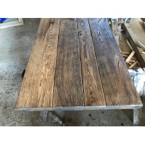 Tischplatte, Eiche, Altholz-Stil, Antik, rustikal, verleimt, V-Fugen, Antik geölt, strukturiert, 130x70x5cm
